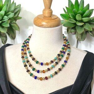 Vintage 60s Faux Pearl and Acrylic Bead 60 Inch Necklace